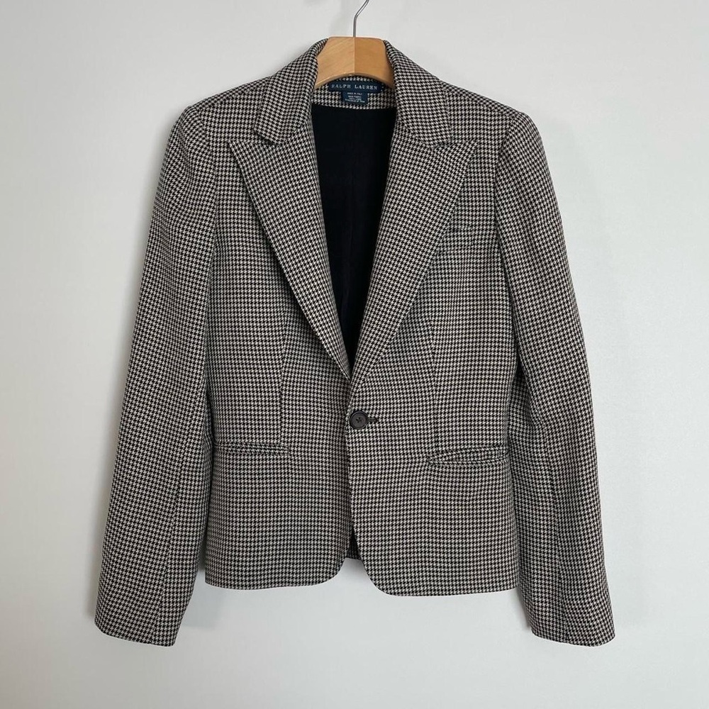 Ralph Lauren houndstooth linen blazer